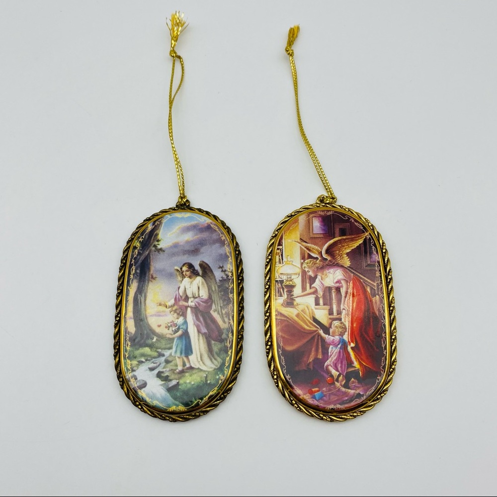 Bradford Edition 1997 Christmas Series Guardian Angel & Divine Comfort Set Of 2.